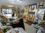 The Studio- Some paintings getting their finishing touches.
