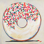 Doughnut  #JUN-017,  Original Acrylic on Canvas: 48  x  48 inches   $2700;  Stretched and Gallery Wrapped Limited Edition Archival Print on Canvas: 40 x 40 inches   $1500.  Custom  sizes, colors, and commissions are also available.  For more information or to order, please visit our ABOUT page or call us at   561-691-1110.