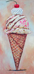 Ice Cream Cone  #JUN-025,  Original Acrylic on Canvas: 30  x  68 inches   $3600;  Stretched and Gallery Wrapped Limited Edition Archival Print on Canvas: 30 x 68 inches   $1590.