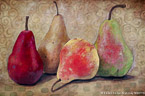 Four Pears  #MSC-068,  Original Acrylic on Canvas: 65  x  96 inches   $6300;  Stretched and Gallery Wrapped Limited Edition Archival Print on Canvas: 40 x 60 inches   $1590.  Custom  sizes, colors, and commissions are also available.  For more information or to order, please visit our ABOUT page or call us at   561-691-1110.