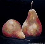Two Pears  #MSC-069,  Original Acrylic on Canvas: 48  x 48 inches   $4800-,  Sold;  Stretched and Gallery Wrapped Limited Edition Archival Print on Canvas: 40  x 40 inches     $1500-.  Custom   sizes, colors, and commissions are also available.  For more information or to order, please visit our  ABOUT  page or call us at 561-691-1110.