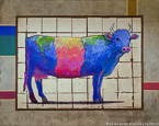 Blue Cow Blue #ANF-081,  Original Acrylic on Canvas: 48  x  60 inches   $3600;  Stretched and Gallery Wrapped Limited Edition Archival Print on Canvas: 40 x 50 inches   $1560.  Custom  sizes, colors, and commissions are also available.  For more information or to order, please visit our ABOUT page or call us at   561-691-1110.