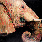 Elephant  #BBB-083,  Original Acrylic on Canvas: 65  x  65 inches   $11700;  Stretched and Gallery Wrapped Limited Edition Archival Print on Canvas: 40 x 40 inches   $1500.  Custom  sizes, colors, and commissions are also available.  For more information or to order, please visit our ABOUT page or call us at   561-691-1110.