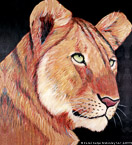 Lioness  #BBB-069,  Original Acrylic on Canvas: 65  x  72 inches   $11700;  Stretched and Gallery Wrapped Limited Edition Archival Print on Canvas: 40 x 44 inches   $1530.  Custom  sizes, colors, and commissions are also available.  For more information or to order, please visit our ABOUT page or call us at   561-691-1110.