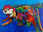 Otter  #ANF-051,  Original Acrylic on Canvas: 30  x  40 inches   $4200;  Stretched and Gallery Wrapped Limited Edition Archival Print on Canvas: 40 x 56 inches   $1590.  Custom  sizes, colors, and commissions are also available.  For more information or to order, please visit our ABOUT page or call us at   561-691-1110.