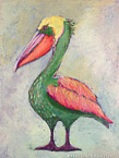 Pelican Green and Orange #ANF-057,  Original Acrylic on Canvas: 30  x 40 inches   $2700-,  Sold;  Stretched and Gallery Wrapped Limited Edition Archival Print on Canvas: 40  x 56 inches     $1590-.  Custom   sizes, colors, and commissions are also available.  For more information or to order, please visit our  ABOUT  page or call us at 561-691-1110.