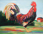 Rooster  #ANF-009,  Original Acrylic on Canvas:   x  inches,  Sold;  Stretched and Gallery Wrapped Limited Edition Archival Print on Canvas: 40  x 50 inches     $1560-.  Custom   sizes, colors, and commissions are also available.  For more information or to order, please visit our  ABOUT  page or call us at 561-691-1110.
