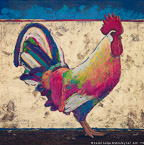 Rooster  #ANF-077,  Original Acrylic on Canvas: 54  x  54 inches   $7500;  Stretched and Gallery Wrapped Limited Edition Archival Print on Canvas: 40 x 40 inches   $1500.  Custom  sizes, colors, and commissions are also available.  For more information or to order, please visit our ABOUT page or call us at   561-691-1110.
