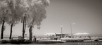 Beach , Limassol Cyprus #YNS-087.  Infrared Photograph,  Stretched and Gallery Wrapped, Limited Edition Archival Print on Canvas:  68 x 30 inches, $1560.  Custom Proportions and Sizes are Available.  For more information or to order please visit our ABOUT page or call us at 561-691-1110.