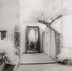 Doorway , Ravello Italy #YNG-859.  Infrared Photograph,  Stretched and Gallery Wrapped, Limited Edition Archival Print on Canvas:  40 x 40 inches, $1500.  Custom Proportions and Sizes are Available.  For more information or to order please visit our ABOUT page or call us at 561-691-1110.