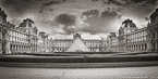 Louvre , Paris France #YNL-774.  Black-White Photograph,  Stretched and Gallery Wrapped, Limited Edition Archival Print on Canvas:  72 x 36 inches, $1620.  Custom Proportions and Sizes are Available.  For more information or to order please visit our ABOUT page or call us at 561-691-1110.