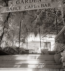 Cafe , Antalya Turkey #YNL-491.  Infrared Photograph,  Stretched and Gallery Wrapped, Limited Edition Archival Print on Canvas:  40 x 44 inches, $1530.  Custom Proportions and Sizes are Available.  For more information or to order please visit our ABOUT page or call us at 561-691-1110.