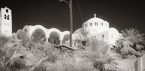 Church , Santorini Greece #YNL-519.  Infrared Photograph,  Stretched and Gallery Wrapped, Limited Edition Archival Print on Canvas:  72 x 36 inches, $1620.  Custom Proportions and Sizes are Available.  For more information or to order please visit our ABOUT page or call us at 561-691-1110.