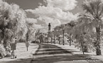 Lighthouse , Jupiter  #YNL-970.  Infrared Photograph,  Stretched and Gallery Wrapped, Limited Edition Archival Print on Canvas:  68 x 40 inches, $1620.  Custom Proportions and Sizes are Available.  For more information or to order please visit our ABOUT page or call us at 561-691-1110.
